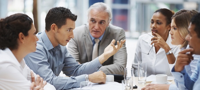 semi-retired mentoring at a meeting